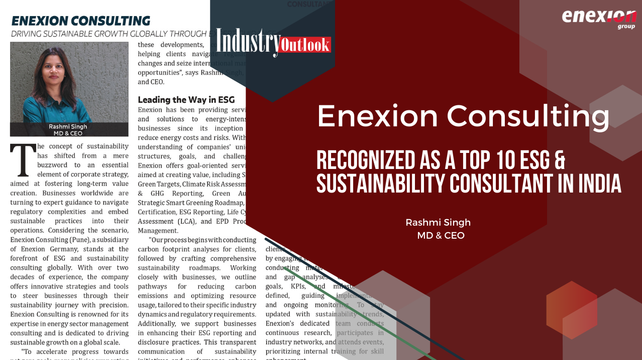 Enexion Consulting Recognized as a Top 10 ESG & Sustainability Consultant in India